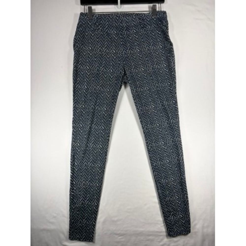 Faded Glory Patterned Skinny Pants Women Size S 4-6 Navy Blue Excellent Stretch